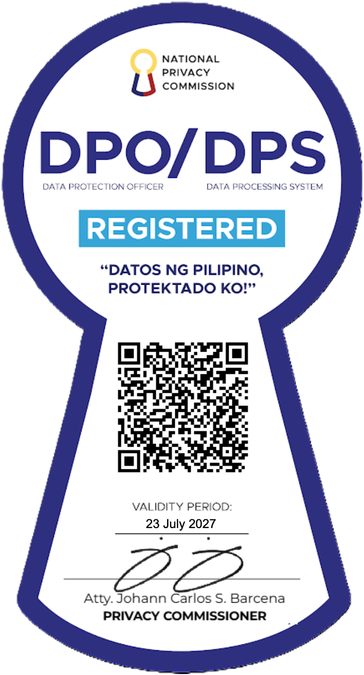 National Privacy Commission DPO/DPS Registered seal, valid until July 23, 2027
