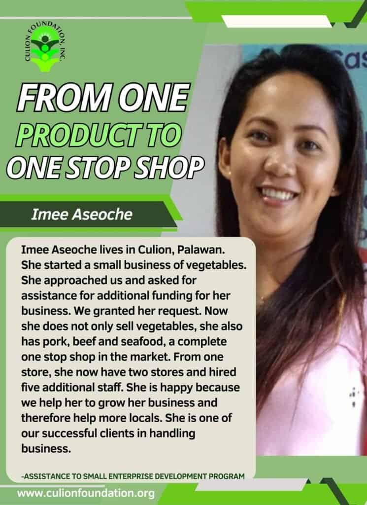 Transforming Lives: Ms. Imee Aseoche’s Journey with CFI’s Small Enterprise Development Project
