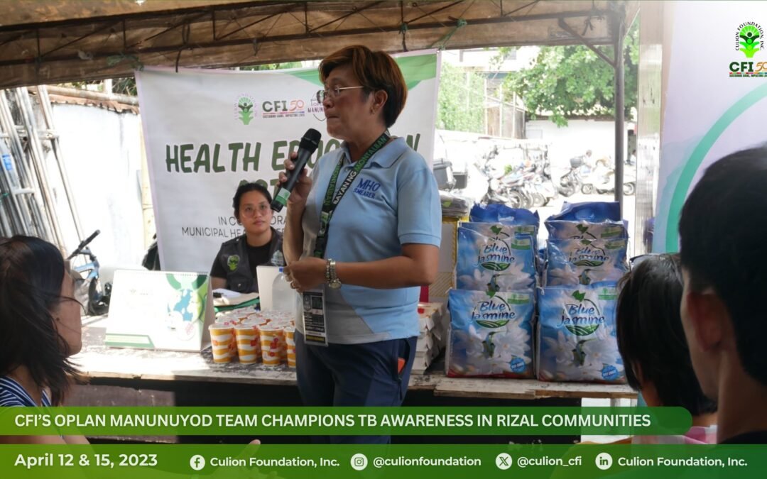 CFI’s Oplan Manunuyod Boosts TB Awareness in Rizal Communities