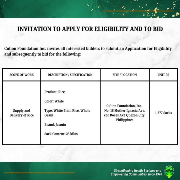 Photo from “Invitation to Bid: Jasmin Rice Supply”, image 1