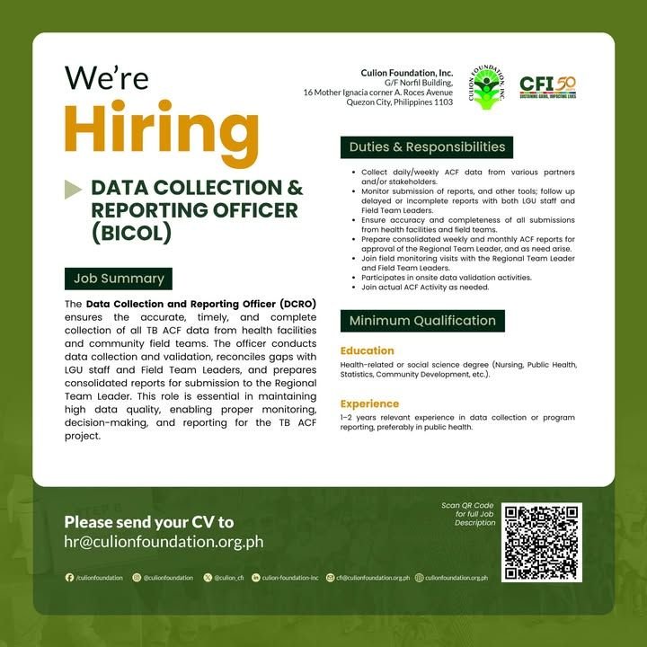 Photo from “CFI is looking for TB ACF Project Team Members in Bicol”, image 1